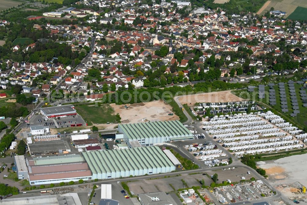 Aerial photograph Sprendlingen - Building and production halls on the premises of Eura Mobil GmbH in Sprendlingen in the state Rhineland-Palatinate, Germany