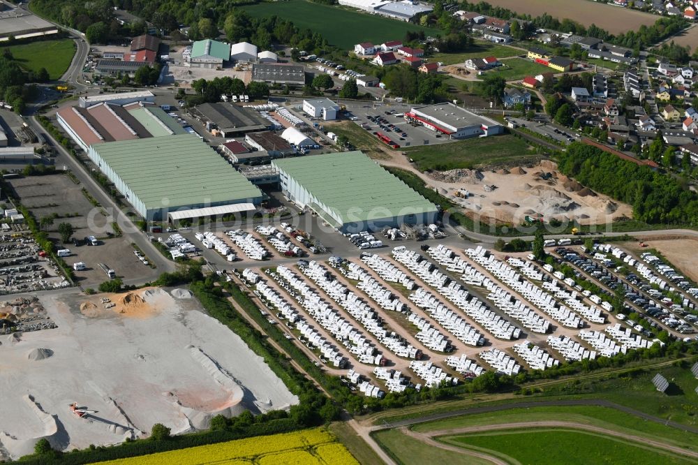 Aerial photograph Sprendlingen - Building and production halls on the premises of Eura Mobil GmbH in Sprendlingen in the state Rhineland-Palatinate, Germany