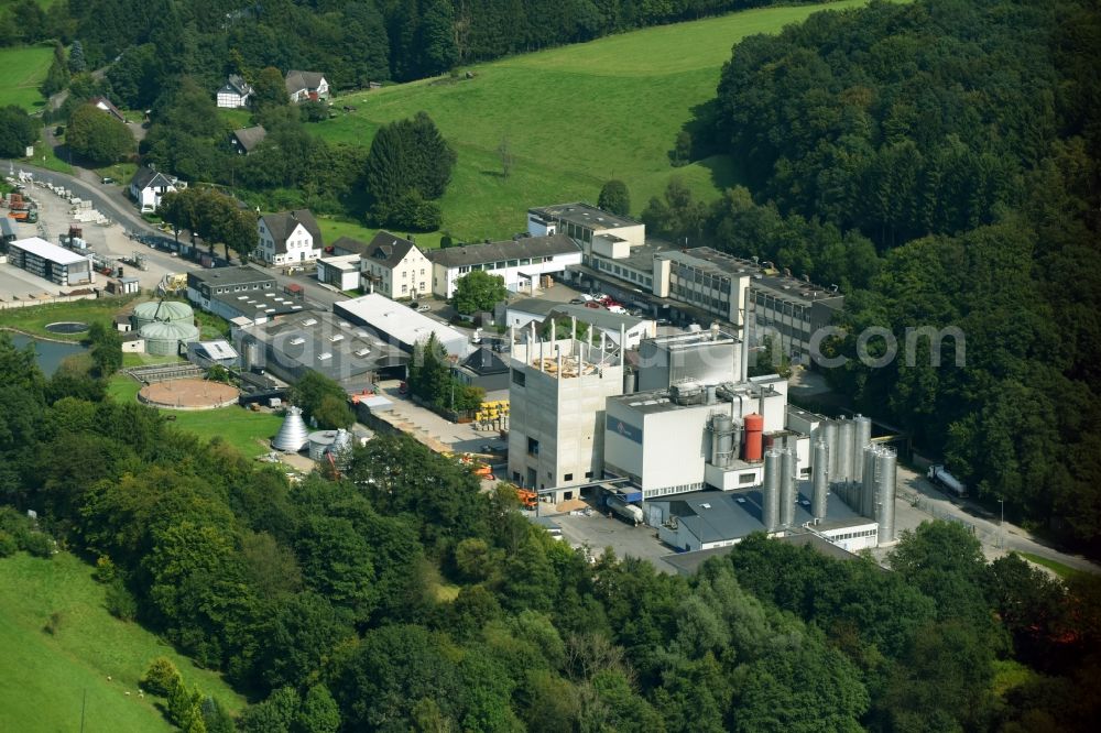 Lindlar from above - Building and production halls on the premises of Eurolat GmbH in Lindlar in the state North Rhine-Westphalia, Germany