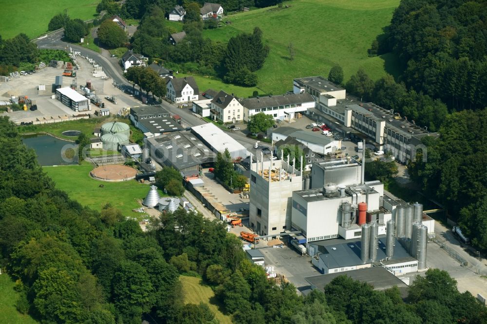 Lindlar from the bird's eye view: Building and production halls on the premises of Eurolat GmbH in Lindlar in the state North Rhine-Westphalia, Germany