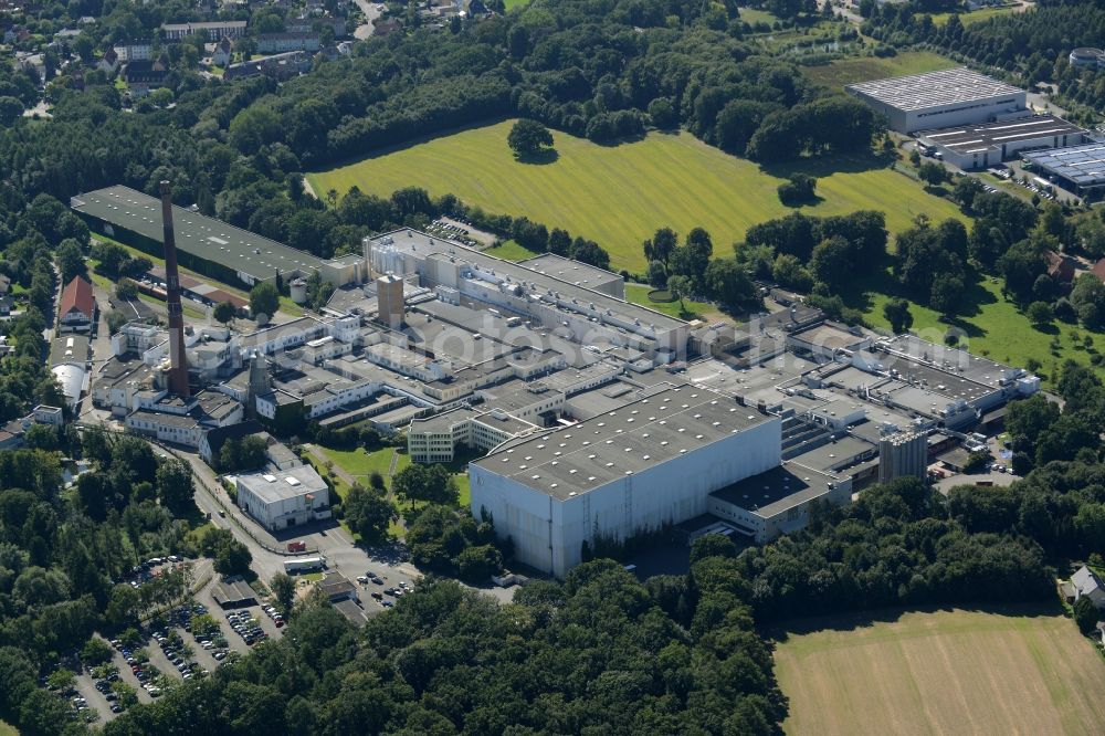 Osnabrück from above - Building and production halls on the premises of Felix Schoeller Holding GmbH & Co. KG in Osnabrueck in the state Lower Saxony