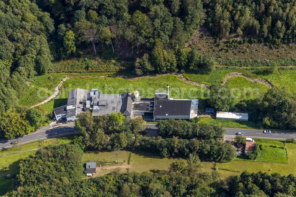 Ennepetal from above - Building and production halls on the premises of Firma A.W. Schumacher GmbH on street Heilenbecker Strasse in Ennepetal in the state North Rhine-Westphalia, Germany