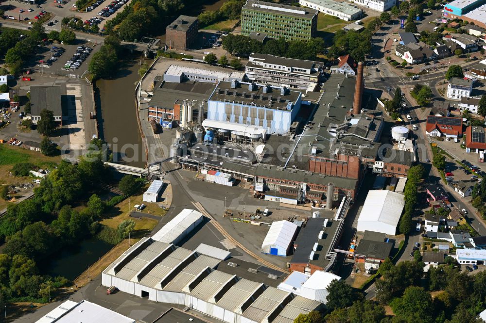 Uetersen from above - Building and production halls on the premises of Firma Stora Enso Uetersen Gmbh & Co. Kg in Uetersen in the state Schleswig-Holstein, Germany