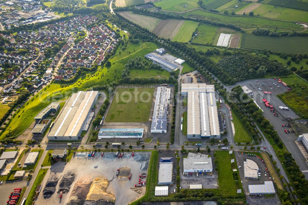 Werl from the bird's eye view: Building and production halls on the premises of the Flachstahl Werl GmbH & Co KG Stahl and Hansa Automotive GmbH on Langenwiedenweg in the industrial area KonWerl in the district Soennern in Werl in the state North Rhine-Westphalia, Germany