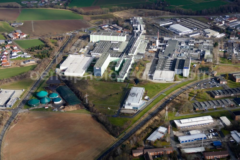 Aerial photograph Duderstadt - Building and production halls on the premises FoamPartner Germany GmbH in Duderstadt in the state Lower Saxony, Germany