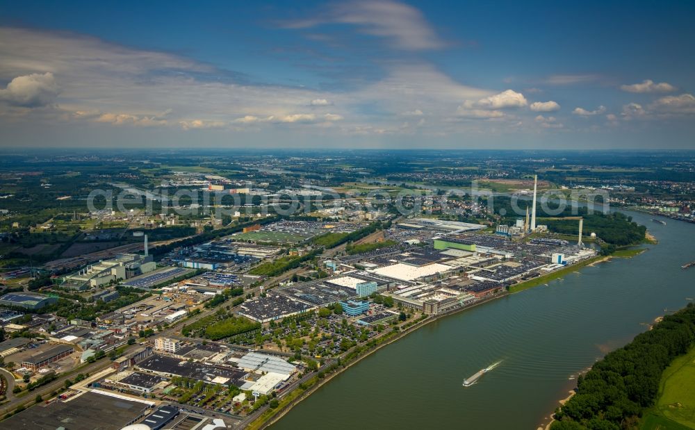 Köln from above - Factory premises of Ford-Werke GmbH in the district Niehl in Cologne in the state of North Rhine-Westphalia, Germany