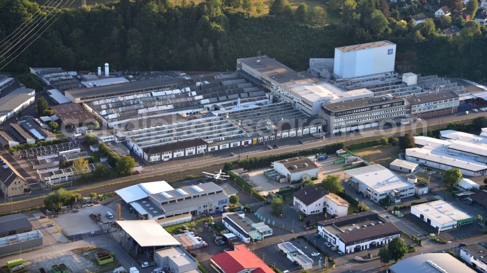 Eitorf from above - Factory premises of ZF Friedrichshafen AG in Eitorf in the state North Rhine-Westphalia, Germany