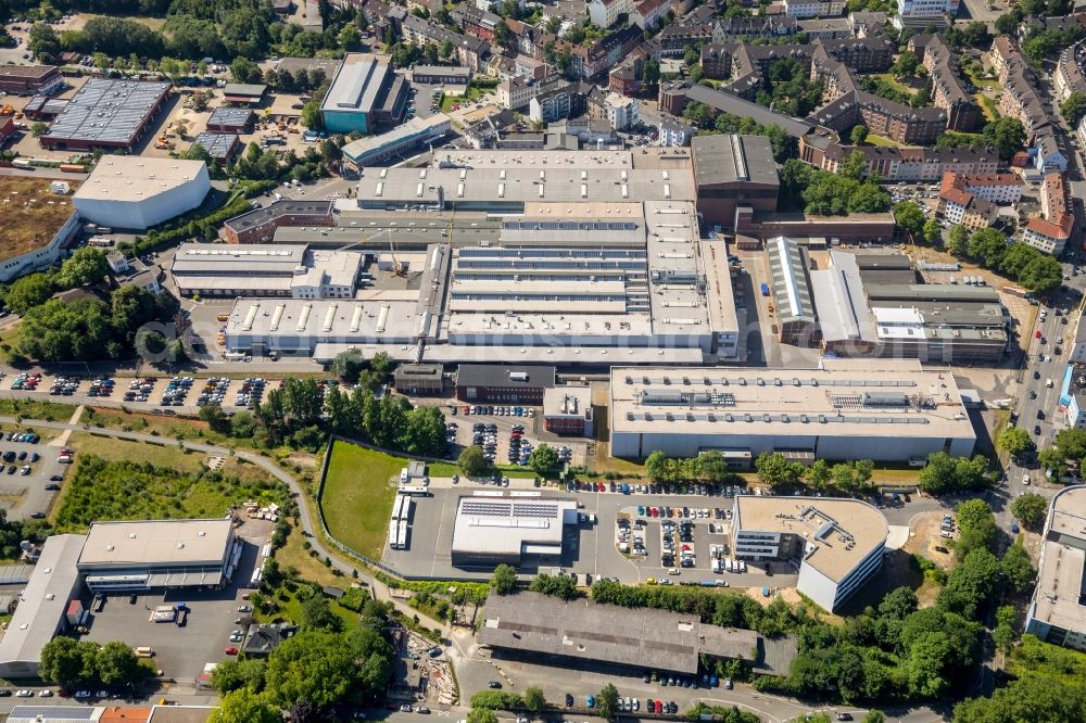 Aerial photograph Witten - Building and production halls on the premises of ZF Friedrichshafen AG on Mannesmannstrasse in Witten in the state North Rhine-Westphalia, Germany