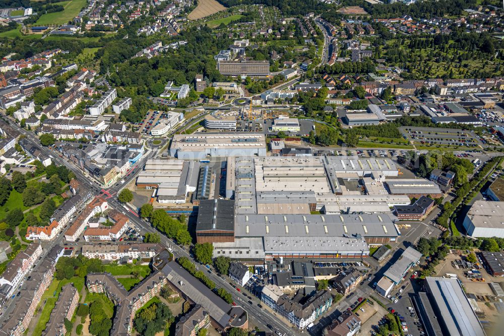 Aerial image Witten - Building and production halls on the premises of ZF Friedrichshafen AG on Mannesmannstrasse in Witten in the state North Rhine-Westphalia, Germany