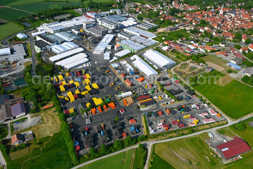 Königsberg in Bayern from above - Building and production halls on the premises FRAeNKISCHE Rohrwerke Gebr. Kirchner GmbH & Co. KG on street Stoeckacher Weg in Koenigsberg in Bayern in the state Bavaria, Germany