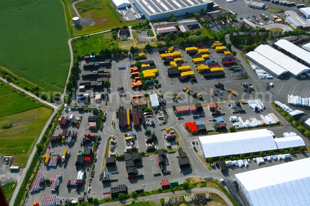 Aerial image Königsberg in Bayern - Building and production halls on the premises FRAeNKISCHE Rohrwerke Gebr. Kirchner GmbH & Co. KG on street Stoeckacher Weg in Koenigsberg in Bayern in the state Bavaria, Germany