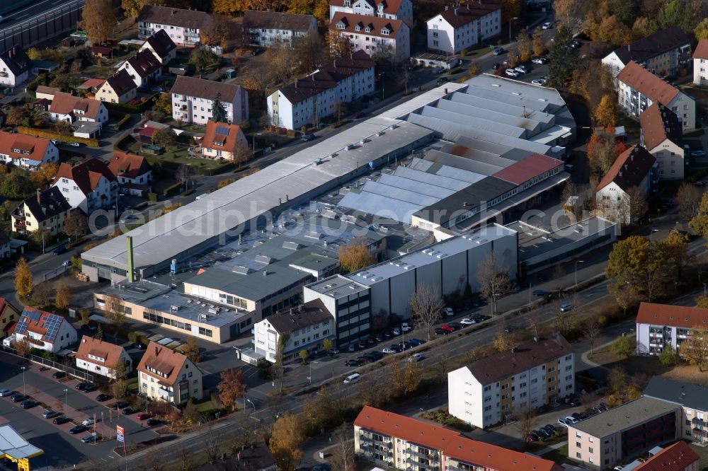 Forchheim from the bird's eye view: Building and production halls on the premises of Gebr. Waasner Elektrotechnische Fabrik GmbH on Bamberger Strasse in Forchheim in the state Bavaria, Germany