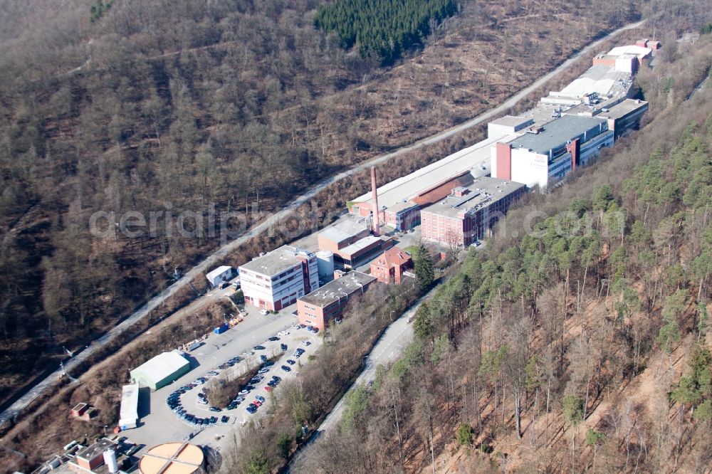 Aerial image Eberbach - Building and production halls on the premises of Gelita AG in Eberbach in the state Baden-Wuerttemberg