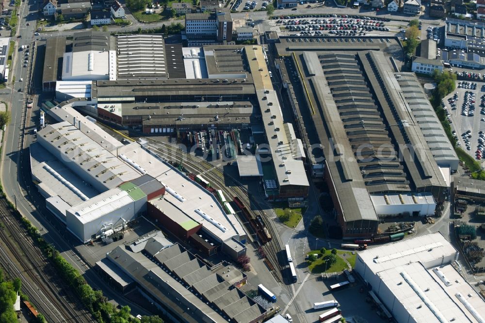 Bielefeld from above - Building and production halls on the premises of Gestamp Umformtechnik GmbH in Bielefeld in the state North Rhine-Westphalia, Germany