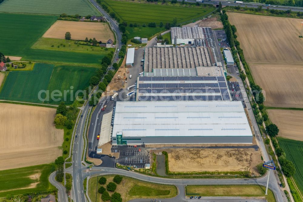 Aerial image Werne - Building and production halls on the premises in Gewerbegebiet Brede - Stockumer Strasse in Werne in the state North Rhine-Westphalia, Germany