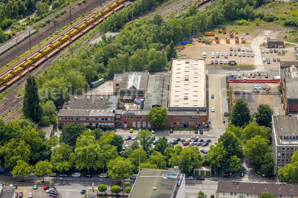 Bochum from above - Building and production halls on the premises of the Doncasters Precision Castings-Bochum GmbH foundry on street Bessemerstrasse in Bochum at Ruhrgebiet in the state North Rhine-Westphalia, Germany