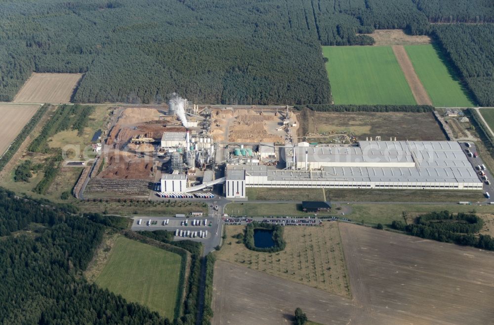 Aerial image Nettgau - Building and production halls on the premises of Fa. Glunz AG in Nettgau in the state Saxony-Anhalt