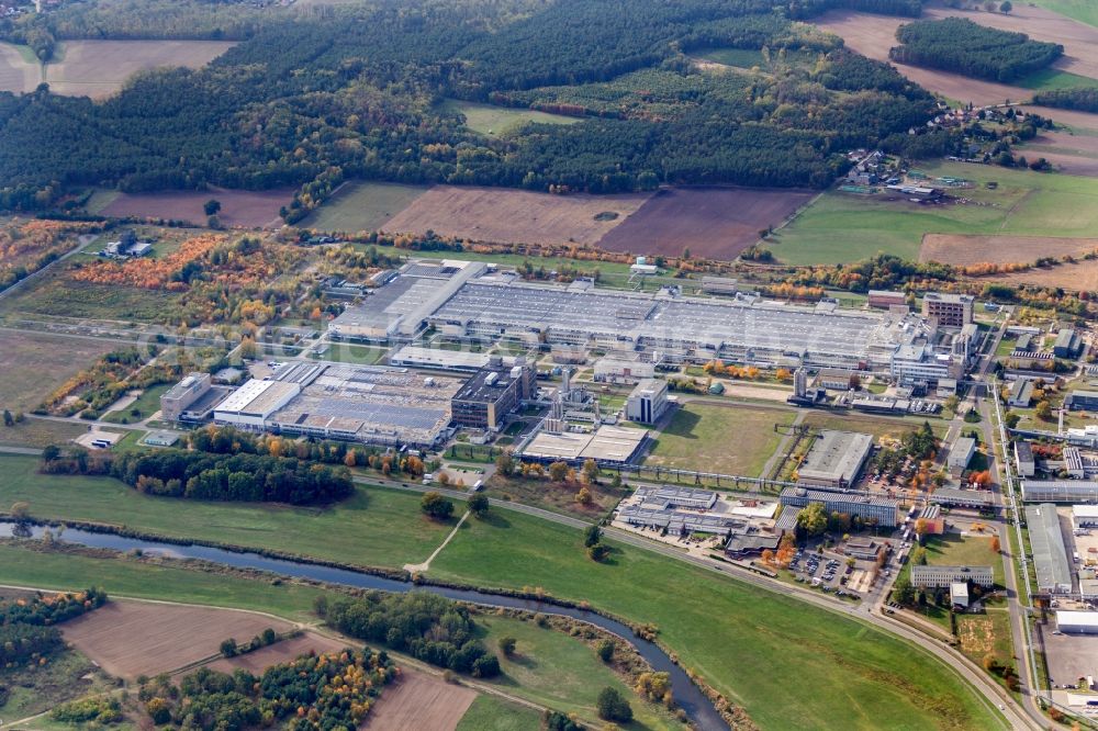 Aerial photograph Guben - Building and production halls on the premises of Grupa Azoty ATT Polymers GmbH in Guben in the state Brandenburg, Germany