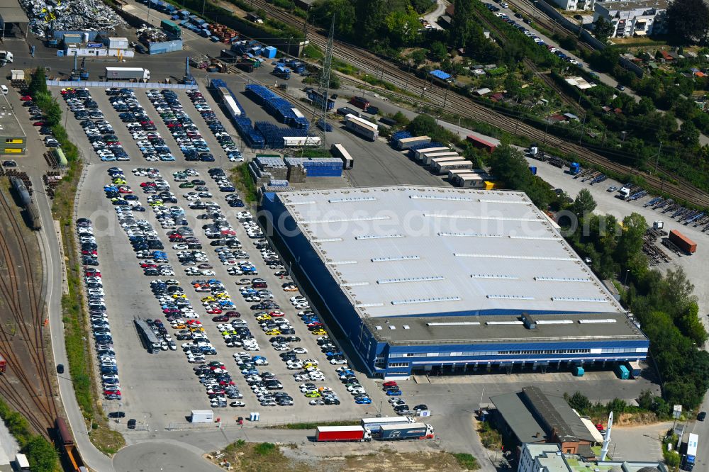 Kornwestheim from the bird's eye view: Building and production halls on the premises GVZ Logistikzentrum Kornwestheim GmbH on street Sigelstrasse in Kornwestheim in the state Baden-Wuerttemberg, Germany