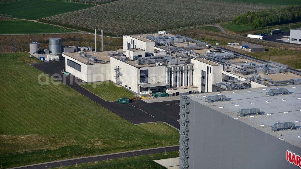 Grafschaft from above - Factory premises of Haribo GmbH in Grafschaft in the state Rhineland-Palatinate, Germany