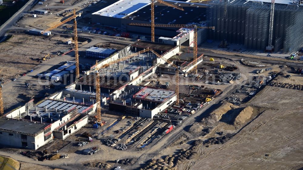 Grafschaft from the bird's eye view: Building and production halls on the premises of HARIBO GmbH in the district Ringen in Grafschaft in the state Rhineland-Palatinate, Germany