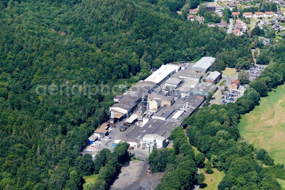 Zorge from the bird's eye view: Building and production halls on the premises Harz Guss Zorge GmbH in Zorge in the state Lower Saxony, Germany