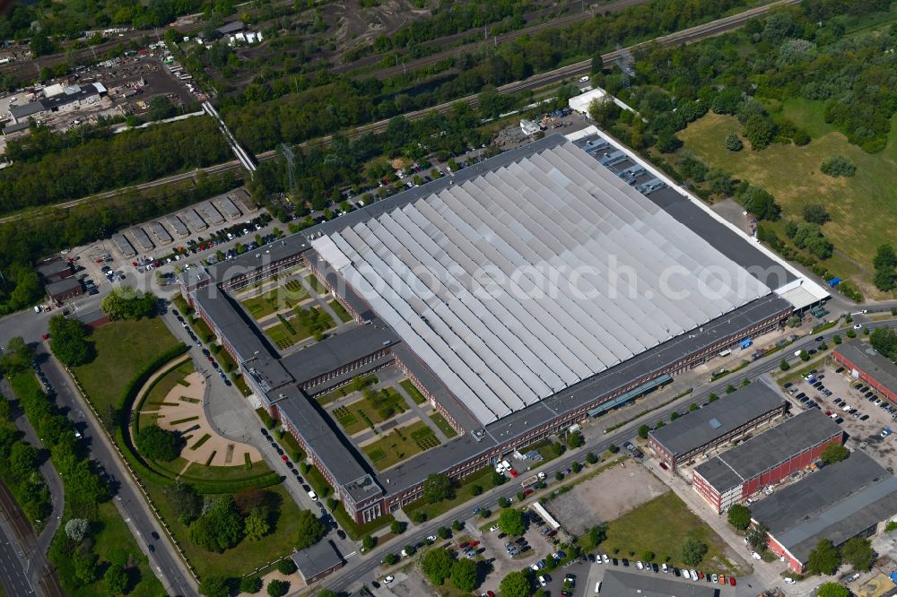 Aerial image Berlin - Building and production halls on the premises of HASSE & WREDE GmbH on Georg-Knorr-Strasse in the district Marzahn-Hellersdorf in Berlin, Germany