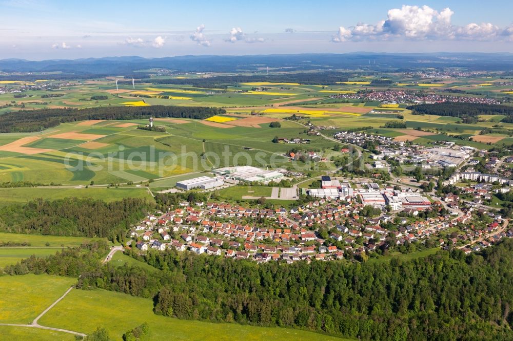 Aerial image Oberndorf am Neckar - Building and production halls on the premises von Heckler & Koch in the district Lindenhof in Oberndorf am Neckar in the state Baden-Wurttemberg, Germany