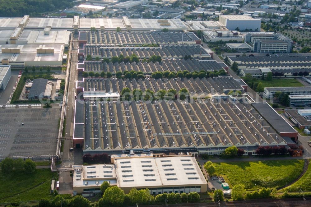 Aerial image Wiesloch - Building and production halls on the premises of Heidelberger Druckmaschinen AG in Wiesloch in the state Baden-Wurttemberg, Germany