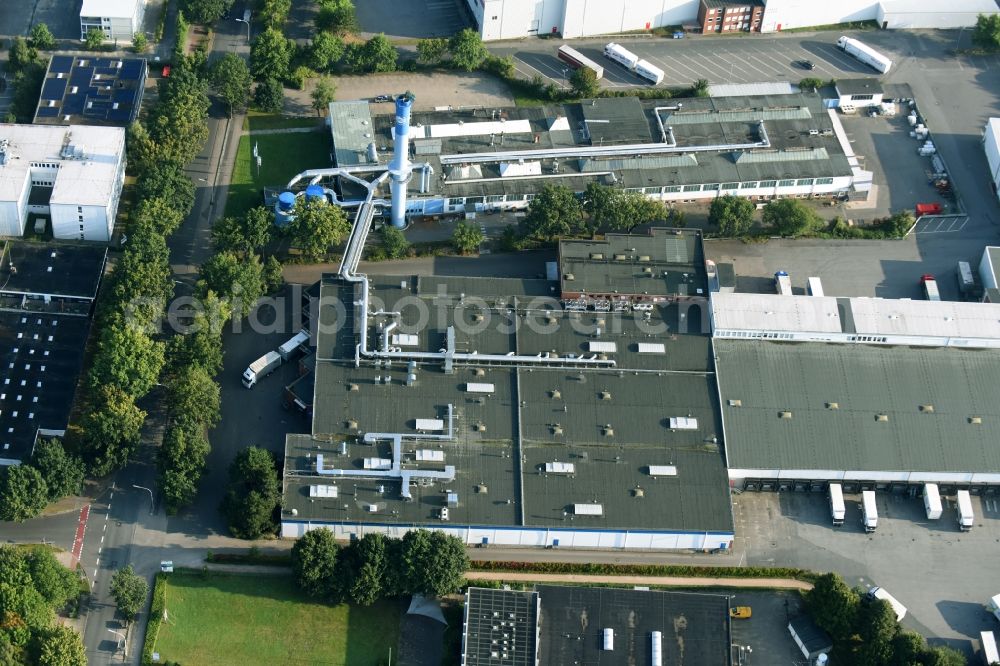 Schenefeld from the bird's eye view: Building and production halls on the premises of Hermes Schleifmittel GmbH & CO. KG on Osterbrooksweg in Schenefeld in the state Schleswig-Holstein