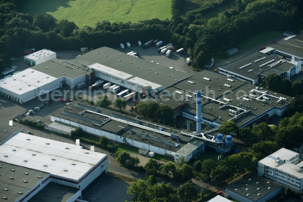 Schenefeld from above - Building and production halls on the premises of Hermes Schleifmittel GmbH & CO. KG on Osterbrooksweg in Schenefeld in the state Schleswig-Holstein