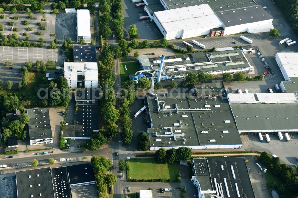 Schenefeld from above - Building and production halls on the premises of Hermes Schleifmittel GmbH & CO. KG on Osterbrooksweg in Schenefeld in the state Schleswig-Holstein