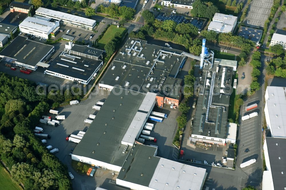 Schenefeld from above - Building and production halls on the premises of Hermes Schleifmittel GmbH & CO. KG on Osterbrooksweg in Schenefeld in the state Schleswig-Holstein