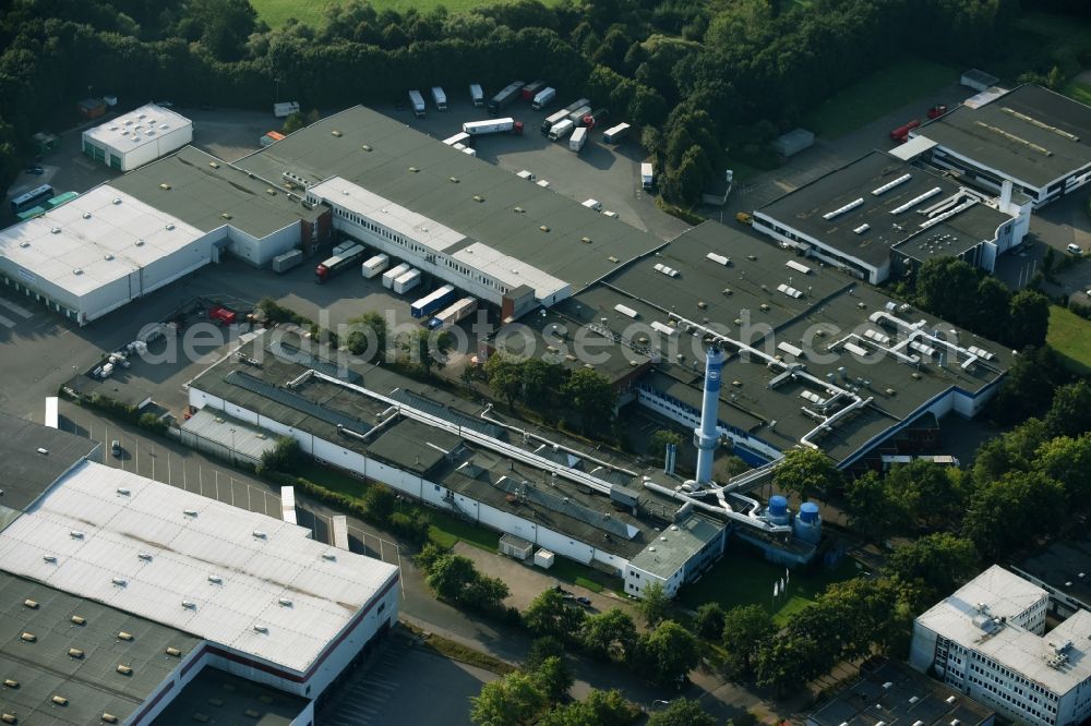 Schenefeld from above - Building and production halls on the premises of Hermes Schleifmittel GmbH & CO. KG on Osterbrooksweg in Schenefeld in the state Schleswig-Holstein