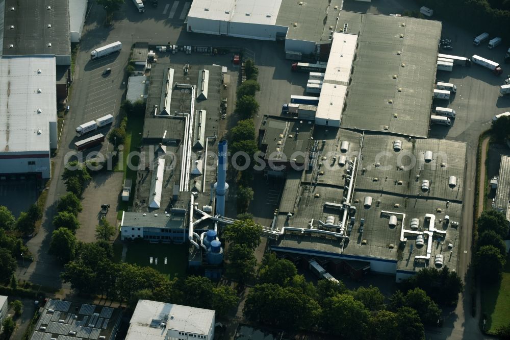 Schenefeld from the bird's eye view: Building and production halls on the premises of Hermes Schleifmittel GmbH & CO. KG on Osterbrooksweg in Schenefeld in the state Schleswig-Holstein