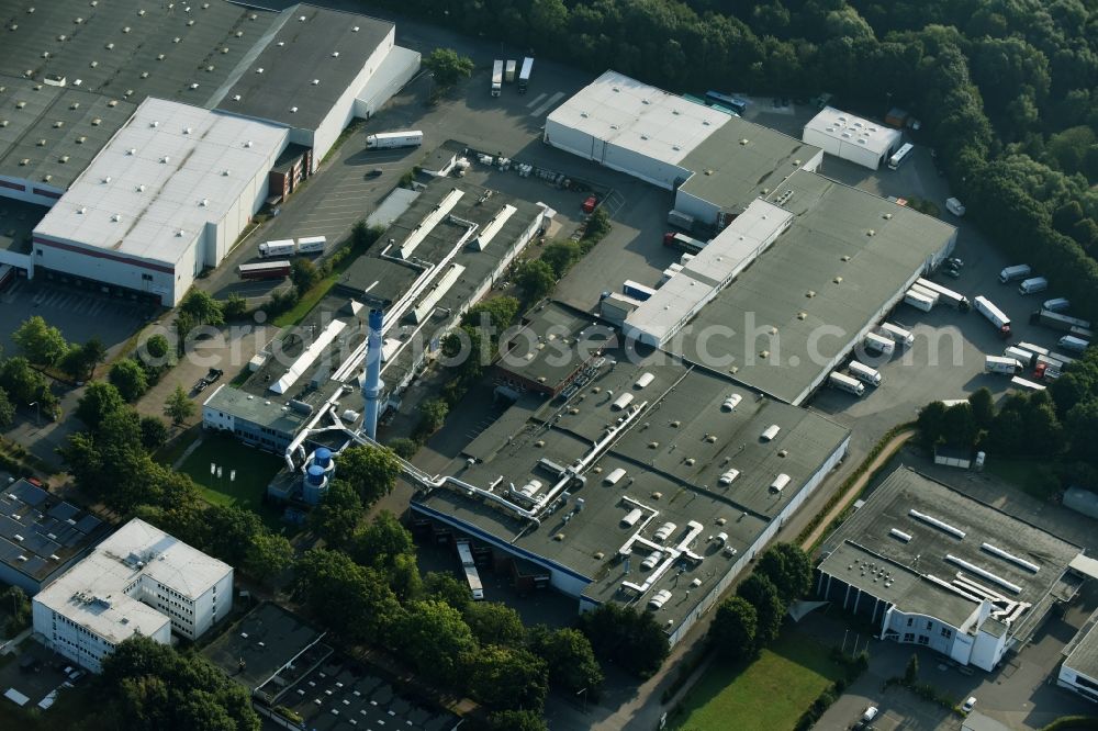 Schenefeld from above - Building and production halls on the premises of Hermes Schleifmittel GmbH & CO. KG on Osterbrooksweg in Schenefeld in the state Schleswig-Holstein