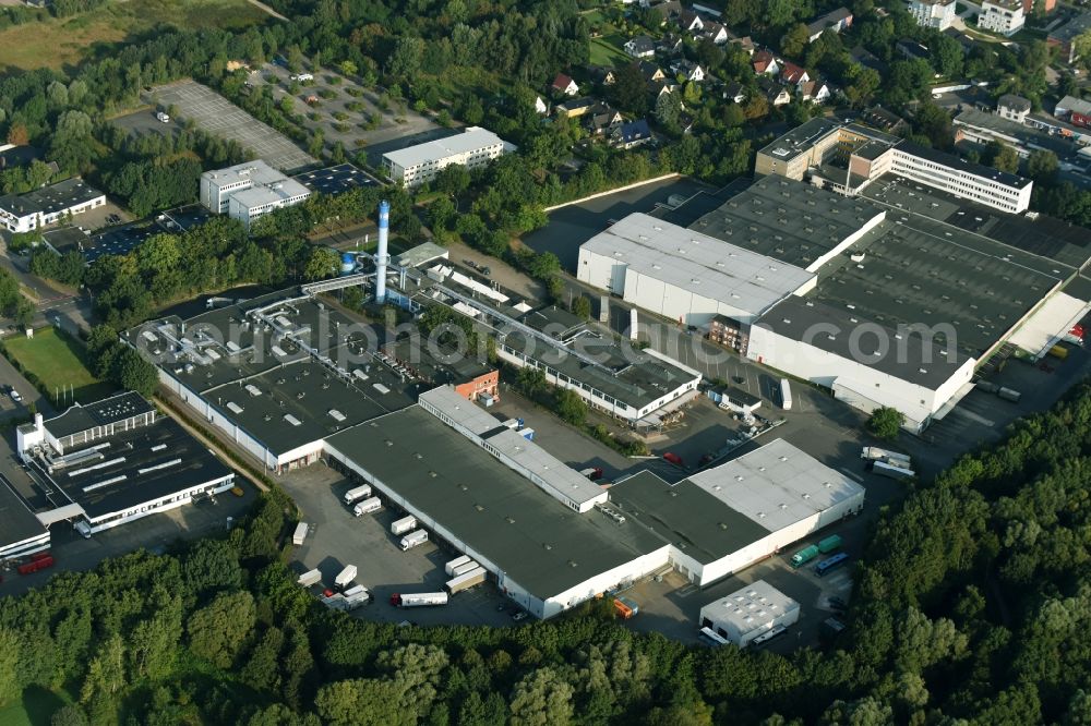 Schenefeld from the bird's eye view: Building and production halls on the premises of Hermes Schleifmittel GmbH & CO. KG on Osterbrooksweg in Schenefeld in the state Schleswig-Holstein