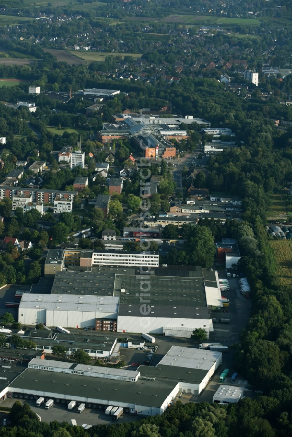 Aerial photograph Schenefeld - Building and production halls on the premises of Hermes Schleifmittel GmbH & CO. KG on Osterbrooksweg in Schenefeld in the state Schleswig-Holstein