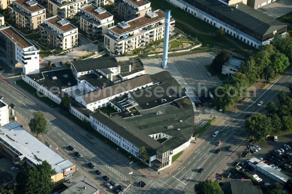 Hamburg from the bird's eye view: Building and production halls on the premises of Hermes Schleifmittel GmbH & CO. KG Luruper an der Hauptstrasse in Hamburg