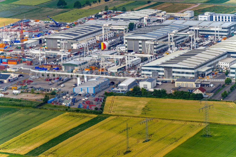 Aerial photograph Schwanau - Building and production halls on the premises of Herrenknecht AG in Schwanau in the state Baden-Wuerttemberg, Germany