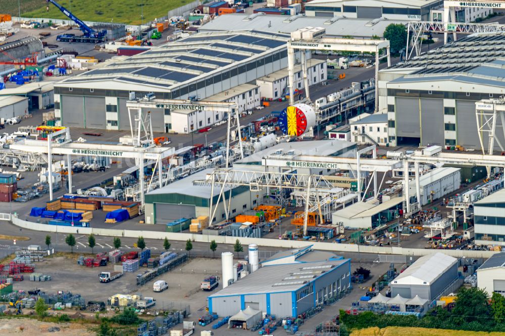 Schwanau from above - Building and production halls on the premises of Herrenknecht AG in Schwanau in the state Baden-Wuerttemberg, Germany