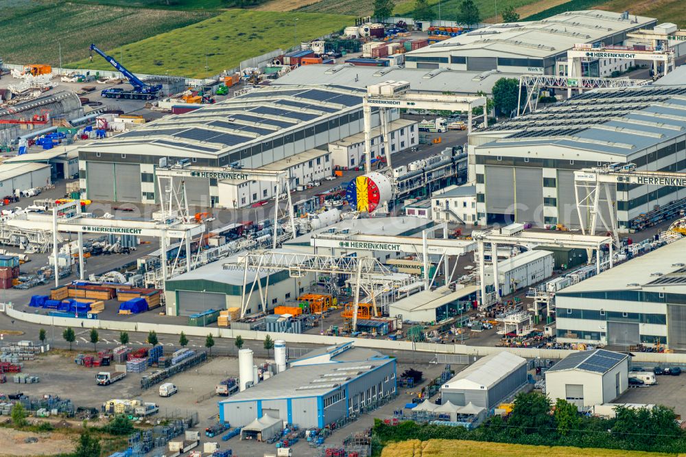 Aerial image Schwanau - Building and production halls on the premises of Herrenknecht AG in Schwanau in the state Baden-Wuerttemberg, Germany