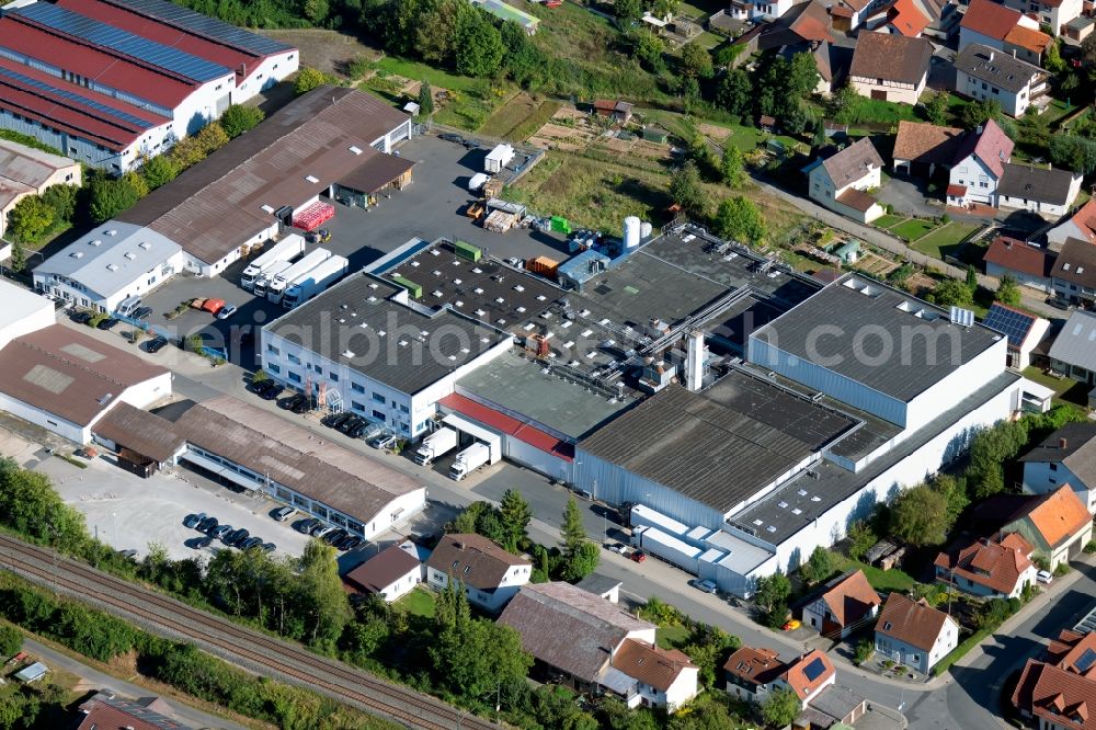 Aerial image Boxberg - Building and production halls on the premises of Hofmann Menue-Manufaktur GmbH on Adelbert-Hofmann-Strasse in Boxberg in the state Baden-Wurttemberg, Germany