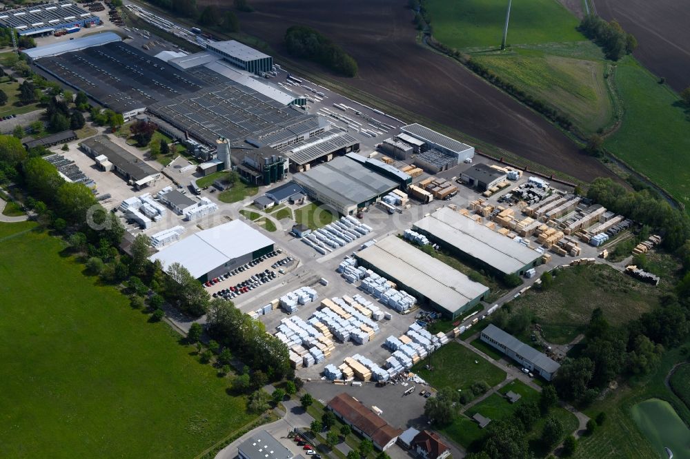 Aerial photograph Märkisch Linden - Building and production halls on the premises of Holzwerke Bullinger on Ahornallee in the district Werder in Maerkisch Linden in the state Brandenburg, Germany