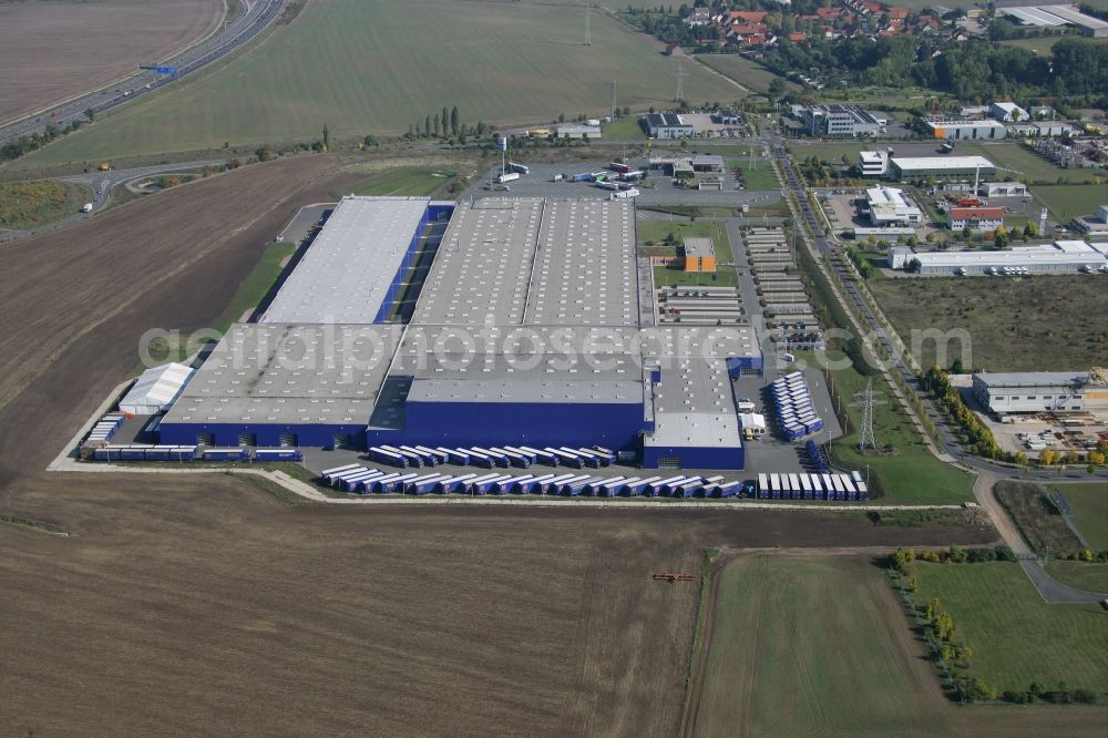 Aerial image Amt Wachsenburg - Building and production halls on the premises of the Hoermann KG in Amt Wachsenburg in the state Thuringia, Germany