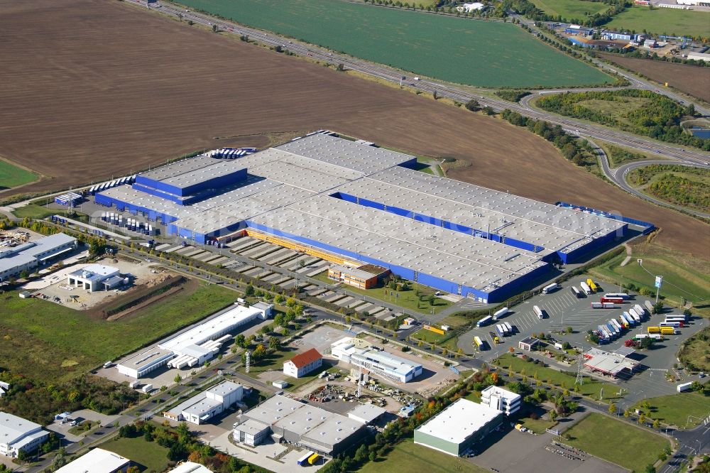 Aerial image Amt Wachsenburg - Building and production halls on the premises of the Hoermann KG in Amt Wachsenburg in the state Thuringia, Germany