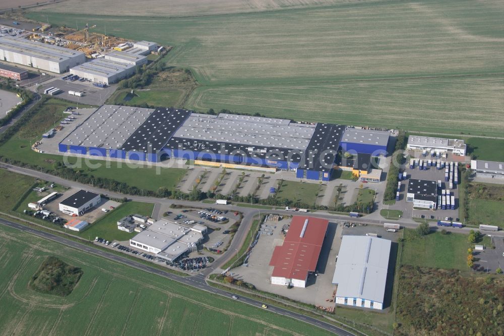 Aerial photograph Brandis - Building and production halls on the premises of the Hoermann KG in Brandis in the state Saxony, Germany