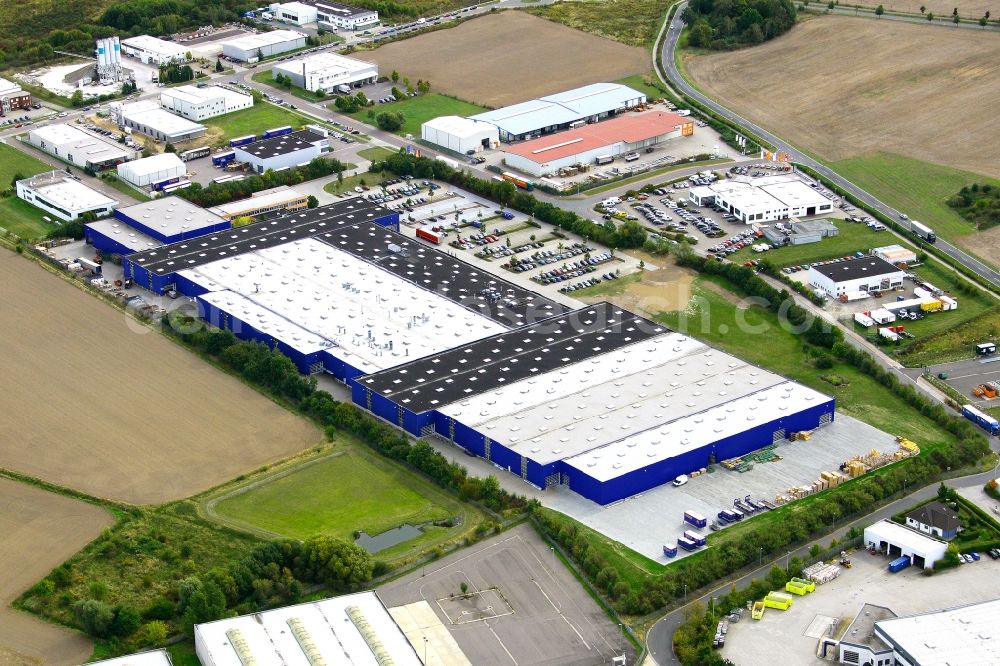 Brandis from the bird's eye view: Building and production halls on the premises of the Hoermann KG in Brandis in the state Saxony, Germany