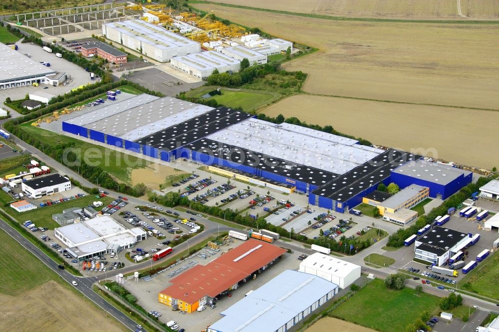 Aerial photograph Brandis - Building and production halls on the premises of the Hoermann KG in Brandis in the state Saxony, Germany