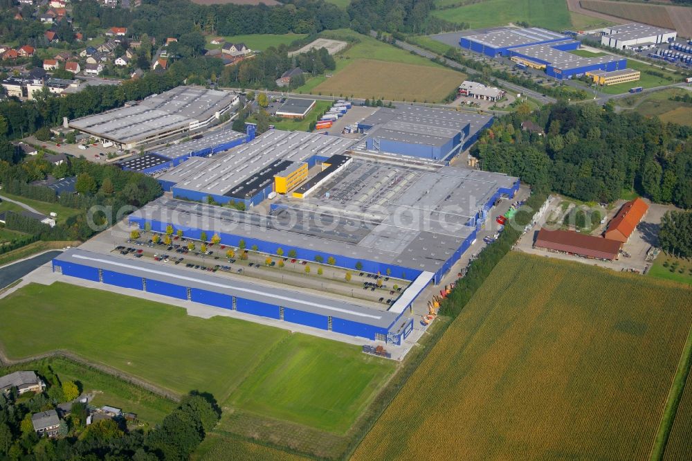 Aerial image Steinhagen - Building and production halls on the premises of the Hoermann KG Brockhagen in Steinhagen in the state North Rhine-Westphalia, Germany